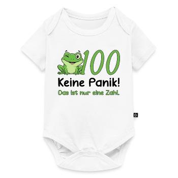 Design pour les 100 anniversaires – Ne paniquez pas ! Grenouille drôle - Body à manches courtes Premium Bébé - blanc - Devant