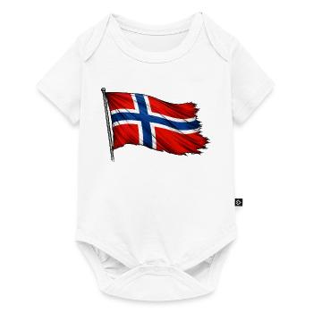 Drapeau de la Norvège - Body à manches courtes Premium Bébé - blanc - Devant