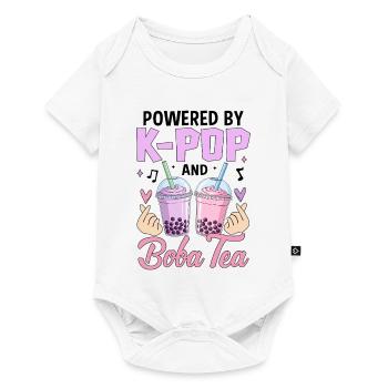 Powered By K Pop And Boba Tea - Baby Premium short-sleeve bodysuit - white - Front