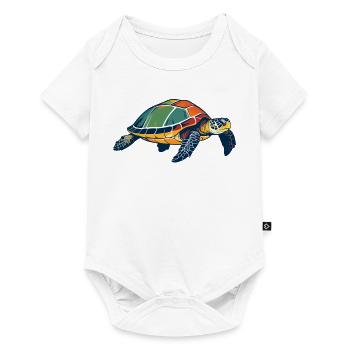 Colorful Sea Turtle Pop Art - Baby Premium short-sleeve bodysuit - white - Front
