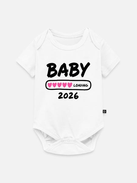 Baby Loading 2026 Schwangerschaft Eltern - Baby Premium Kurzarmbody - Weiß