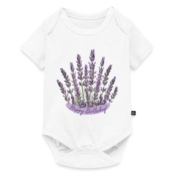 Lavender Birthday Greeting Purple Floral Birthday - Baby Premium short-sleeve bodysuit - white - Front