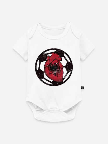 Albanien Fussball - Baby Premium Kurzarmbody - Weiß
