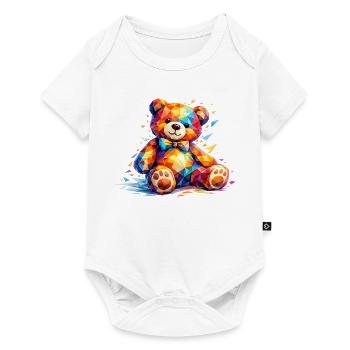 Ours géométrique coloré - Body à manches courtes Premium Bébé - blanc - Devant