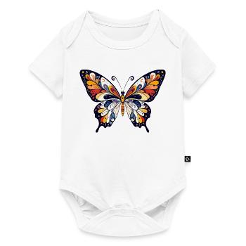 Art coloré et abstrait des couleurs papillon - Body à manches courtes Premium Bébé - blanc - Devant