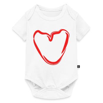 Red Hand Heart Sketch - Baby Premium short-sleeve bodysuit - white - Front