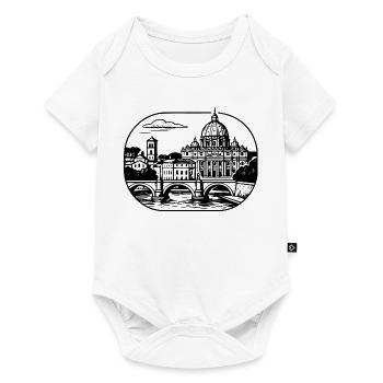 Römische Stadtsilhouette - Baby Premium Kurzarmbody - Weiß - Vorne