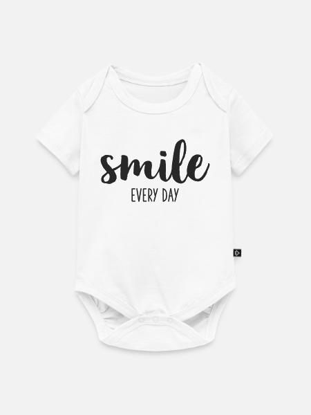 Smile every day - Baby Premium Kurzarmbody - Weiß