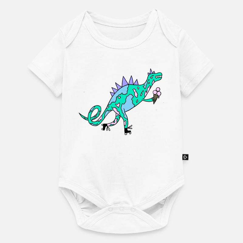 Rollerskates_Dino - Baby Premium Kurzarmbody - Weiß