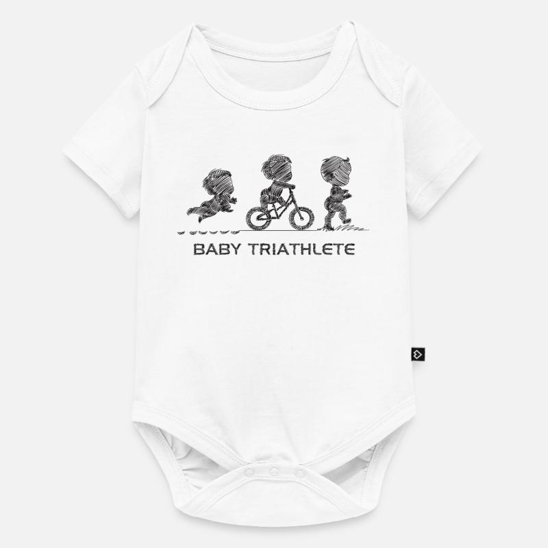 Little Budding Triathlete - Baby Premium short-sleeve bodysuit - white
