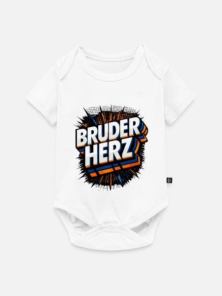 Bruderherz Geschenk Bruder - Baby Premium Kurzarmbody - Weiß