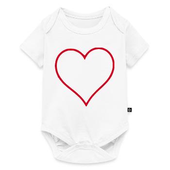 Valentines Red Heart, Valentine's Day - Baby Premium short-sleeve bodysuit - white - Front
