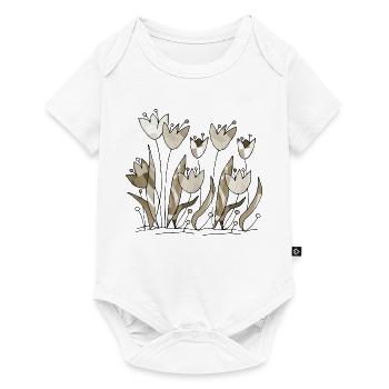Blumen - Baby Premium Kurzarmbody - Weiß - Vorne
