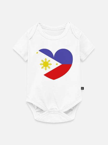 Philippinische Herzflagge - Baby Premium Kurzarmbody - Weiß