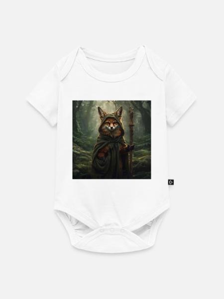 Waldfuchs im Druidencape - Baby Premium Kurzarmbody - Weiß