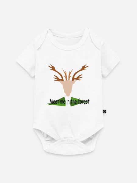 Meet_me_in_the_forest - Baby Premium Kurzarmbody - Weiß