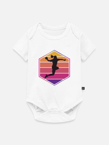 Handball Frau Silhouette - Baby Premium Kurzarmbody - Weiß