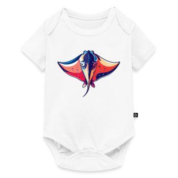 Colorful Manta Rays Graphic Sea Creatures Motif - Baby Premium short-sleeve bodysuit - white - Front