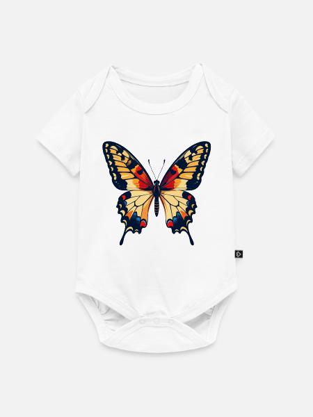 Schöner Bunter Schmetterling Frühling Motiv - Baby Premium Kurzarmbody - Weiß