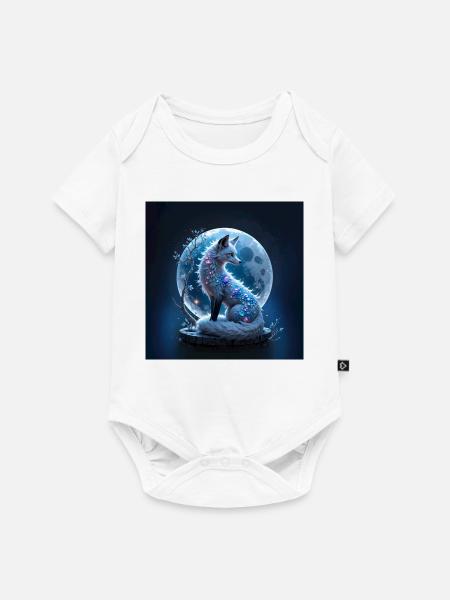 Blauer Edelstein Lunar Fuchs - Baby Premium Kurzarmbody - Weiß