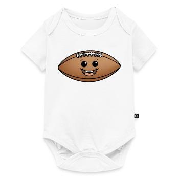 Smiling Cuddly Ball Cartoon Football - Baby Premium short-sleeve bodysuit - white - Front