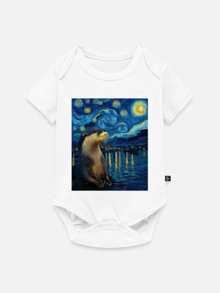 Otter Van Gogh - Baby Premium Kurzarmbody - Weiß