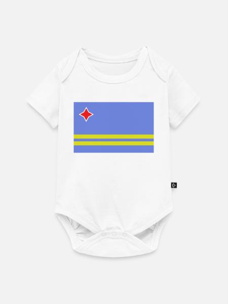Aruba-Flagge - Baby Premium Kurzarmbody - Weiß