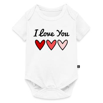 I LOVE YOU. I LOVE YOU. VALENTINE'S DAY. HEART - Baby Premium short-sleeve bodysuit - white - Front
