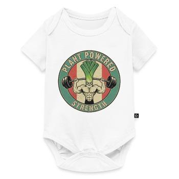 Strong Leek Weightlifting Design Fitness Vegan - Baby Premium short-sleeve bodysuit - white - Front