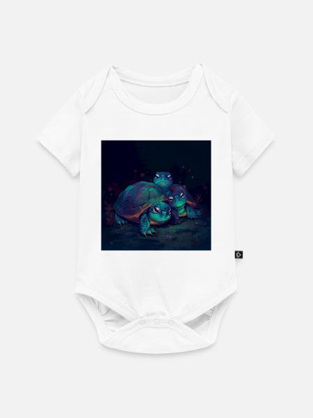 Drei leuchtende Schildkröten - Baby Premium Kurzarmbody - Weiß