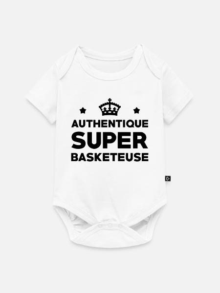 Authentischer Superbasketballspieler - Baby Premium Kurzarmbody - Weiß