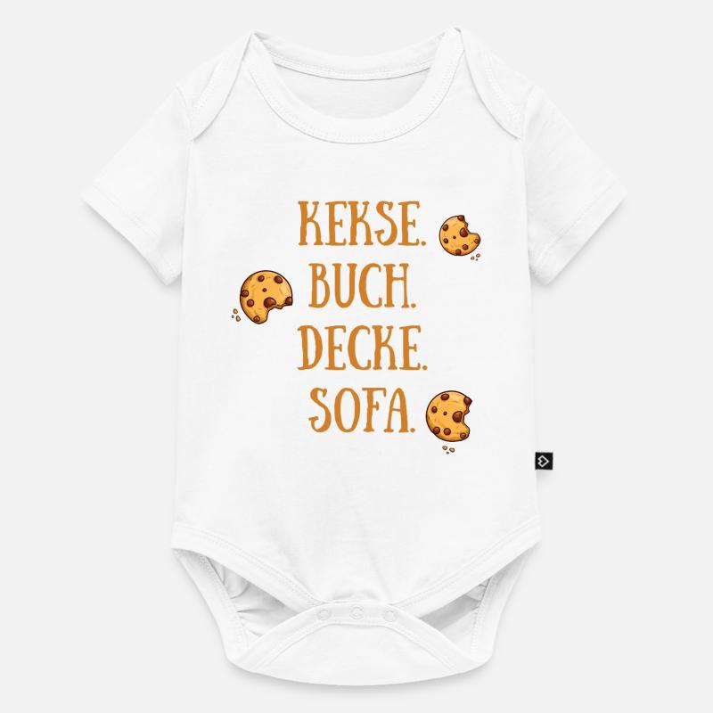 Kekse Buch Decke Sofa - Baby Premium Kurzarmbody - Weiß