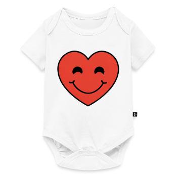 Smiling Heart Emblem - Baby Premium short-sleeve bodysuit - white - Front