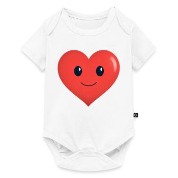Des sourires au cœur se transforment en rouge - Body à manches courtes Premium Bébé - blanc - Devant