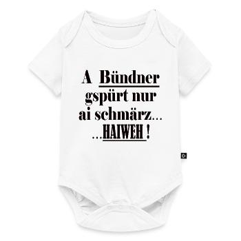 Graubünden only knows ai schmärz Haiweh - Baby Premium short-sleeve bodysuit - white - Front