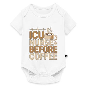 Infirmière en soins intensifs avant la médecine Amante du café en première ligne - Body à manches courtes Premium Bébé - blanc - Devant