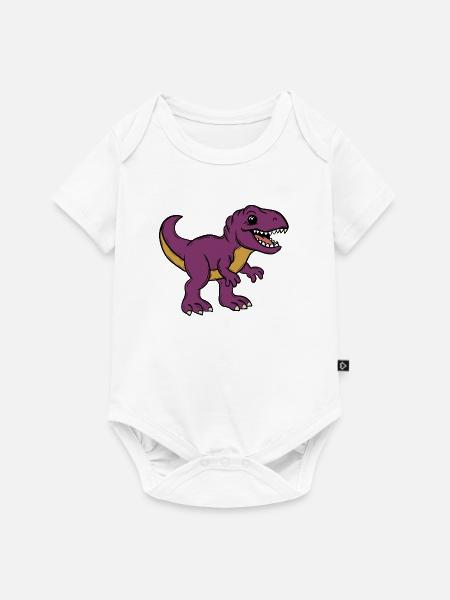 Dino - Baby Premium Kurzarmbody - Weiß