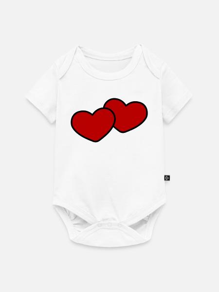 Herzen Paar Ehe - Baby Premium Kurzarmbody - Weiß
