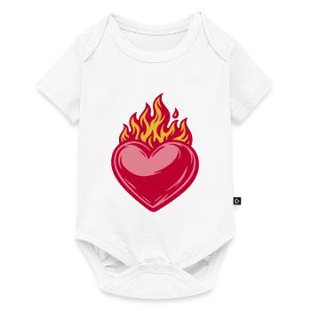Burning Heart - Valentine' Day - Love - Baby Premium short-sleeve bodysuit - white - Front