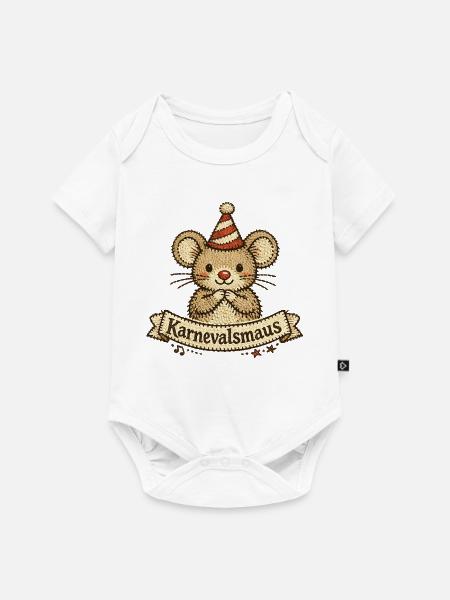 Karnevalsmaus Niedlich Weiberfastnacht Köln - Baby Premium Kurzarmbody - Weiß