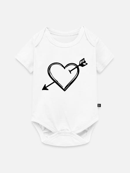 Herz Pfeil Symbol - Baby Premium Kurzarmbody - Weiß