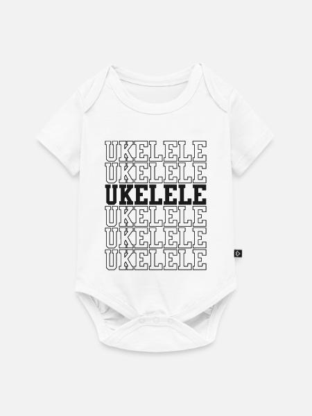 Hawaiian Ukulele Uke Ukulele - Baby Premium Kurzarmbody - Weiß