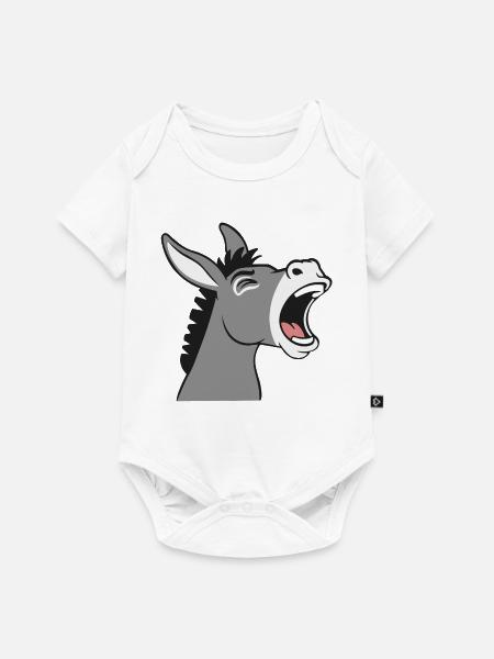 Lauter Esel Cartoon Kopf - Baby Premium Kurzarmbody - Weiß