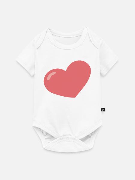Minimalistisches Pastellherz - Baby Premium Kurzarmbody - Weiß