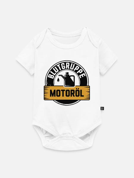 Blutgruppe Motoröl Schrauber Design - Baby Premium Kurzarmbody - Weiß
