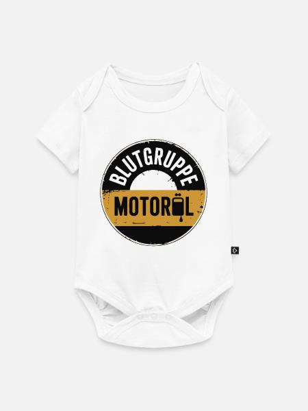 Blutgruppe Motoröl Schrauber Design - Baby Premium Kurzarmbody - Weiß