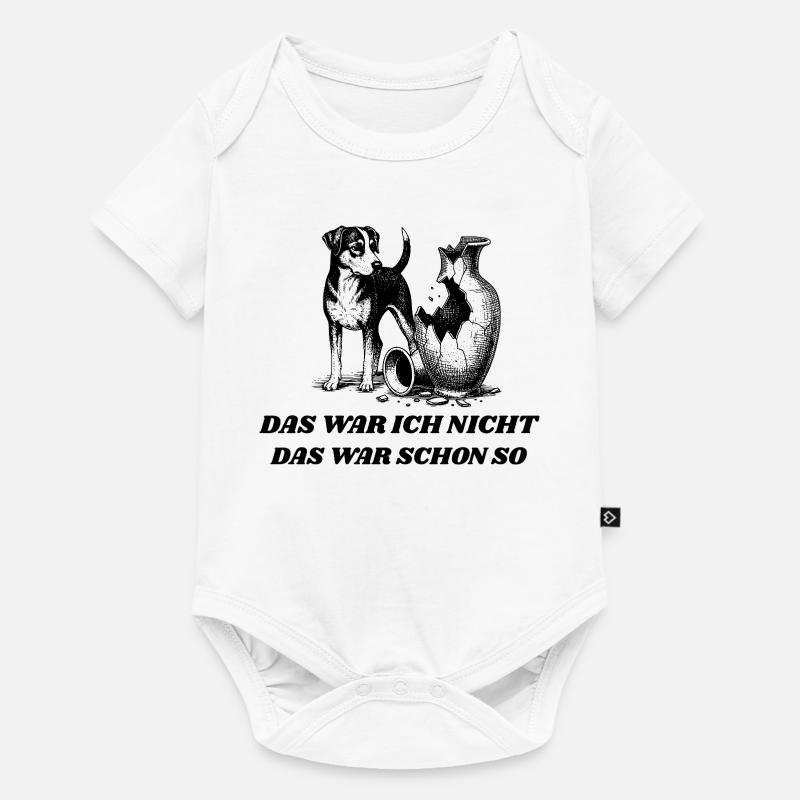 Design de chien drôle – « Ce n’était pas moi » - Body à manches courtes Premium Bébé - blanc