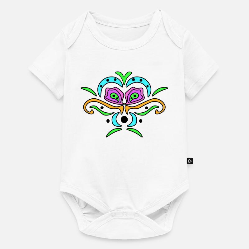 Masque Mandala en couleur - Body à manches courtes Premium Bébé - blanc