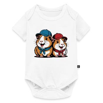 Cute Guinea Pig Friends – Funny Animal Motif - Baby Premium short-sleeve bodysuit - white - Front