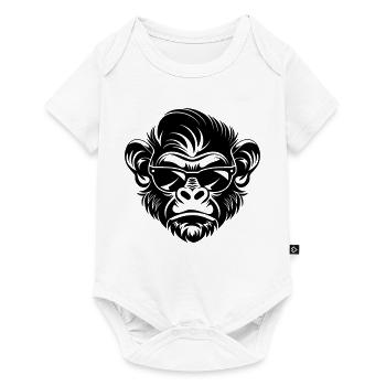 Cool Monkey Head with Sunglasses - Baby Premium short-sleeve bodysuit - white - Front